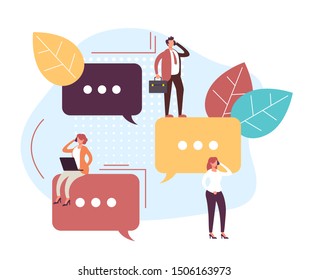 Online communication message concept. Vector flat graphic design illustration