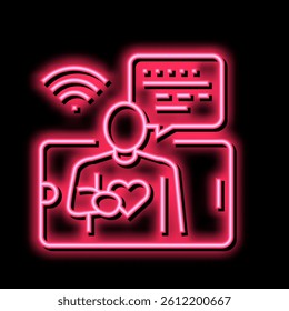 online communication neon light sign vector. online communication illustration