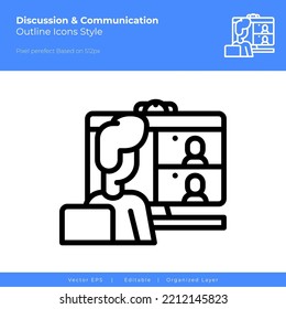 Online communication vector icon. can be use for user interface, seamless pattern, mobile app icon