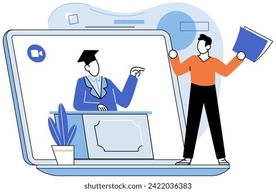 Online communication. Vector illustration. The internet has transformed cyberspace into vast hub online communication Social media platforms have revolutionized online communication and networking