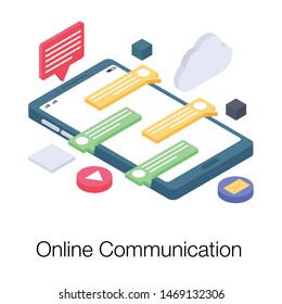 Online communication vector in isometric design 
