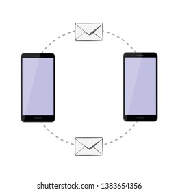online communication via smartphone vector illustration EPS10
