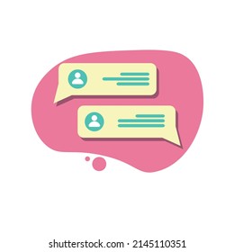 Online communication. Web chat conversation isolated on white. Application speech balloon, message, sms, email. Online chat, text notifications. flat style.