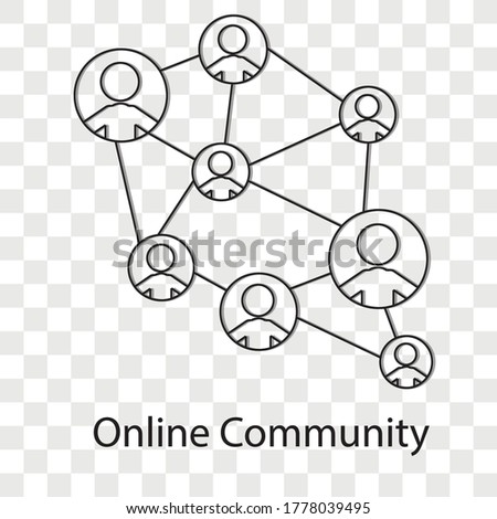 Online community concept on transparency background. Creative idea design for template, brochure or presentation.