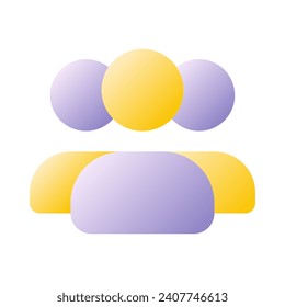 Online community flat gradient two-color ui icon. Social media group invitation. Teamwork tools. Simple filled pictogram. GUI, UX design for mobile application. Vector isolated RGB illustration