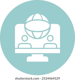 Design de ícone de vetor de círculo de glifo de comunidade online