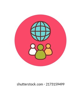 Icono de comunidad en línea en vector. Logotipo