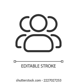 Online community pixel perfect linear ui icon. Social media invitation. Teamwork tools. GUI, UX design. Outline isolated user interface element for app and web. Editable stroke. Arial font used