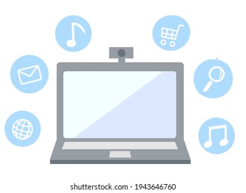 Online and computer icon illustration