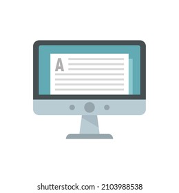 Online computer lesson icon. Flat illustration of online computer lesson vector icon isolated on white background
