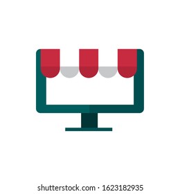 online computer store business commerce shopping vector illustration