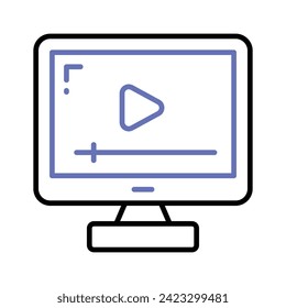 Online computer video vector design, ready to use in websites and mobile apps