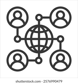 Online Comunities Outline Icon Vector Illustration