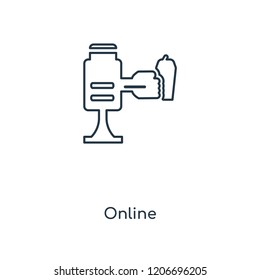 Online concept line icon. Linear Online concept outline symbol design. This simple element illustration can be used for web and mobile UI/UX.