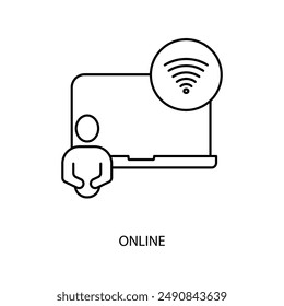icono de línea de concepto en línea. Ilustración simple del elemento. diseño en línea del símbolo del esquema del concepto.