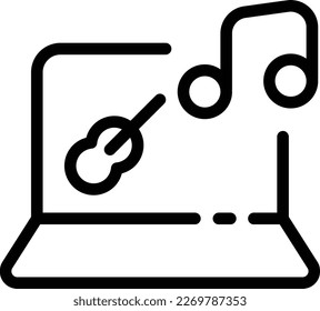 Vector de iconos de conciertos en línea - Este icono suele estar diseñado para representar un concierto de música en línea. Puede incluir una nota musical o un micrófono junto con una imagen de un escenario o de una sala de conciertos
