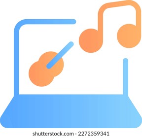 Vector de iconos de conciertos en línea - Este icono suele estar diseñado para representar un concierto de música en línea. Puede incluir una nota musical o un micrófono junto con una imagen de un escenario o de una sala de conciertos