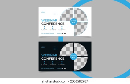 online conference Business webinar invitation design. Template for web banner, poster, flyer, magazine etc..eps