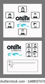 Online conference concept. Vector illustration
