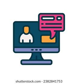 online conference fille color icon. vector icon for your website, mobile, presentation, and logo design.