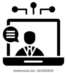 Online Conference Icon Element For Design