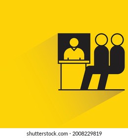 online conference icon on yellow background