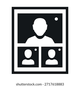 An online conference icon showing the profiles of video call participants