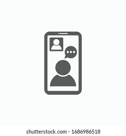 online conference smart phone icon, video call vector