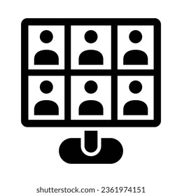 Online Conference Vector Glyph Icon For Personal And Commercial Use.
