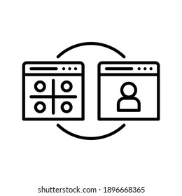 Online conferences icon. Line vector. Isolate on white background.