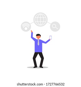 Online Connection. Perfect for banners, leaflets, landing pages, social media content. 