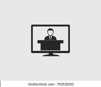Online consultant icon with gray background. 