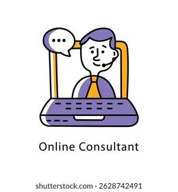 Ícone De Estilo De Estrutura De Tópicos Preenchida Por Vetor Do Consultor Online. Arquivo Eps 10