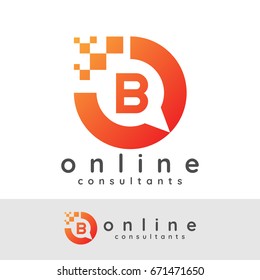 online consultants initial Letter B Logo design