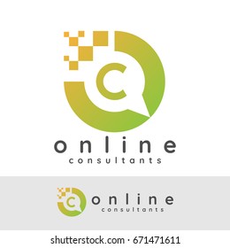 online consultants initial Letter C Logo design