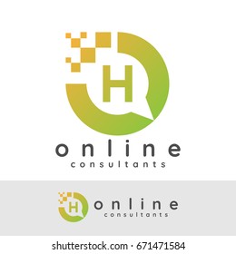 online consultants initial Letter H Logo design