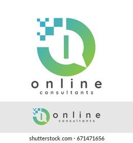 online consultants initial Letter I Logo design