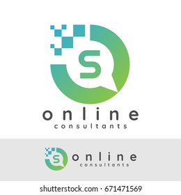 online consultants initial Letter S Logo design
