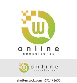 online consultants initial Letter W Logo design