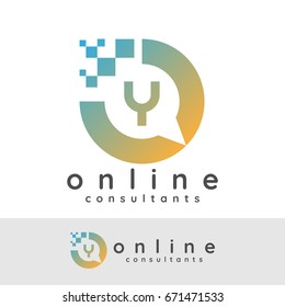 online consultants initial Letter Y Logo design