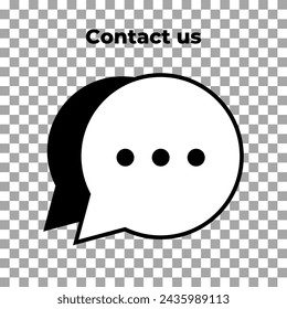 Online-Konsultation. Chat und Nachricht oder Feedback lineares Symbol. Dialogabzeichen und flaches Kommunikationsschild. Symbol auf transparent. Für Ihre Website. Symbol für den technischen Support. Vektor EPS 10.