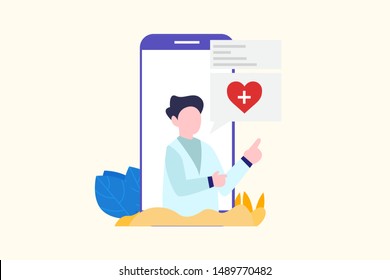 online consultation concept. online doctor vector illustration concept for web landing page template, banner, flyer and presentation
