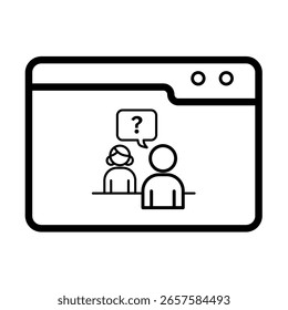 Consulta on-line, consulta de suporte ao cliente - ícone de vetor