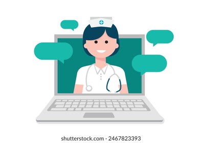 Online consultation doctor. Online medical clinic, tele medicine, Online healthcare and medical consultation, Digital health concept.