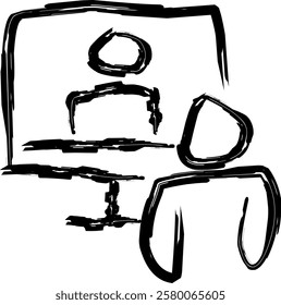 online consultation icon in Doodle style