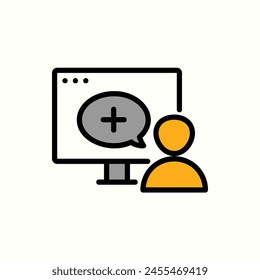 online consultation icon, isolated icon in light background, perfect for website, blog, logo, graphic design, social media, UI, mobile app