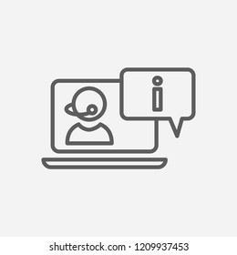 Online consultation icon line symbol. Isolated vector illustration of  icon sign concept for your web site mobile app logo UI design.