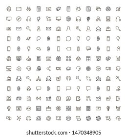 Online consultation icon set. Collection of high quality black outline logo for web site design and mobile apps. Vector illustration on a white background