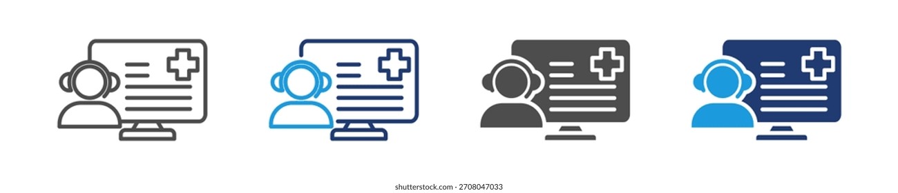 online consultation icon set multiple style