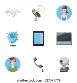 Online consultation icons set. Cartoon illustration of 9 online consultation vector icons for web